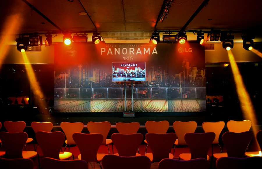 Evento corporativo LG Lançamento de Produto TV Panorama 4K Trio Pérgola